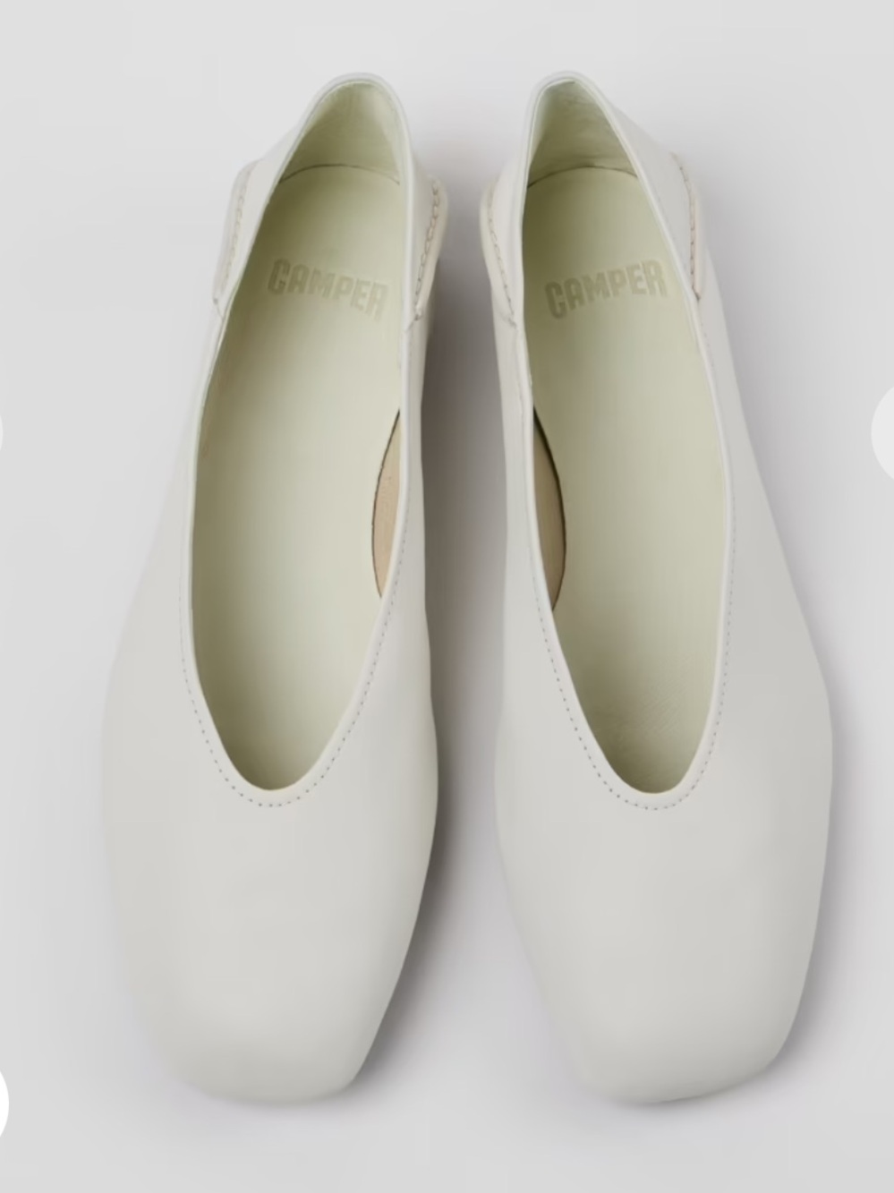 Casi Myra White Leather Ballerinas 41